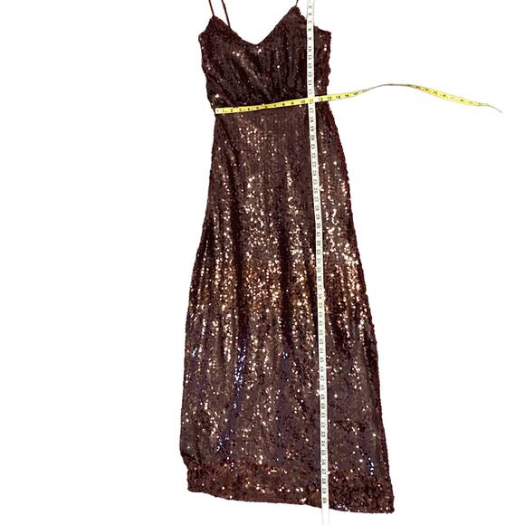 Wayf Burgundy Sequin the Savannah Blouson Paillette Evening Dress S - Picture 5 of 11
